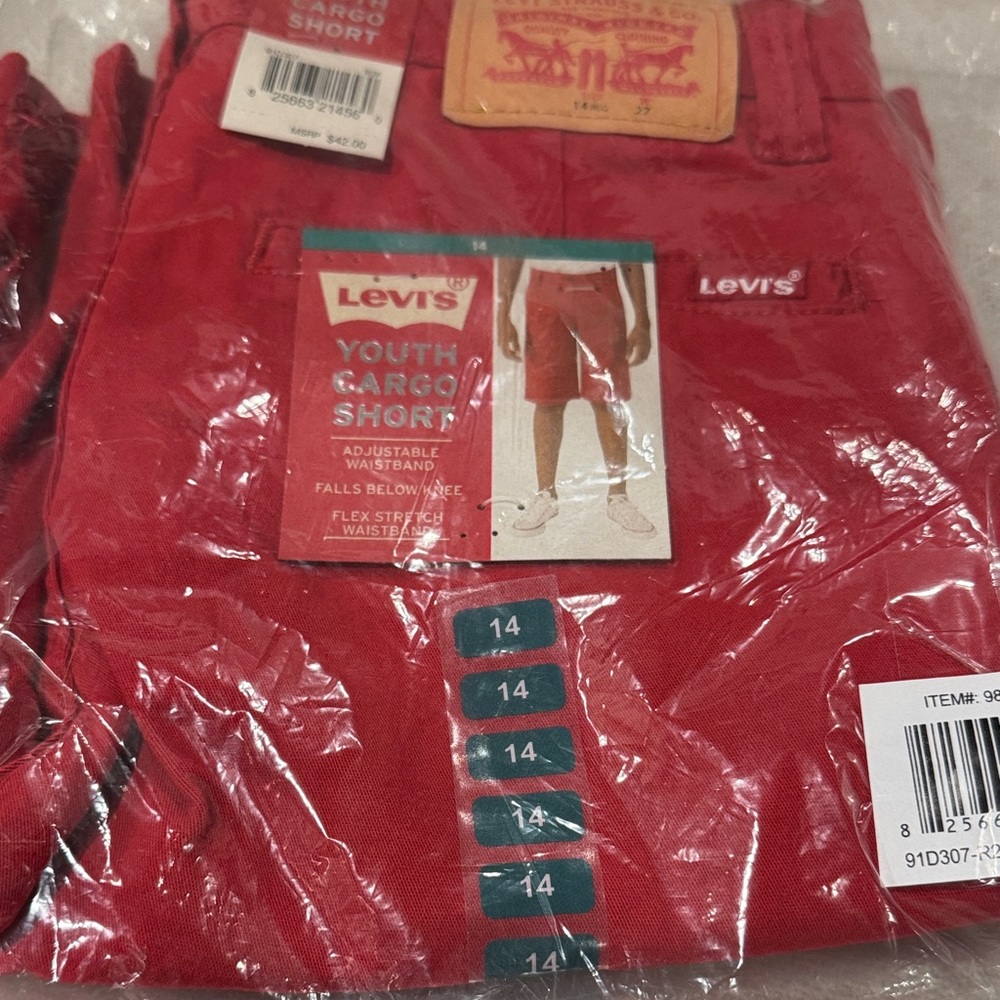 Levi's Youth Red Cargo Shorts